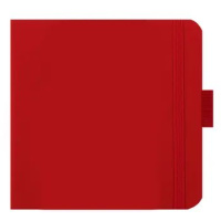 Скетчбук 120*120мм  80л., 140гр/м2, "ART", кремовая бумага, тв.обл к/з, гориз.резинка, красный