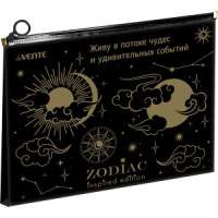 Конверт на молнии 240x170*30мм ПВХ 180мкм, Zodiac, тисн.фольгой, с расширением