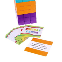Игра настольная "Башня" для детей с заданиями (дерево) 5+
