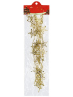 Бусы декоративные  пластик, "Яркие звезды" в индивид. упаковке, золотые