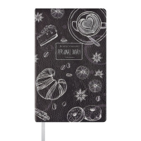 Ежедневник недат. А5 128л., мягк.обл., иск.кожа "Caffe nero" ляссе