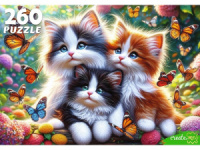Пазлы  260 элементов  237*330мм. "Котята и бабочки"