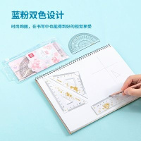 Набор геометрический Deli Sakura (2треуг., 15см лин., трансп.)