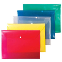 Конверт на кнопке А4 0,18мм , ассорти