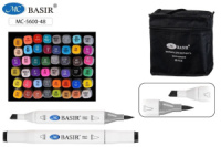 Набор маркеров для скетчинга  48цв. кистевидн. BASIR, двусторон., 1,0-7,0мм