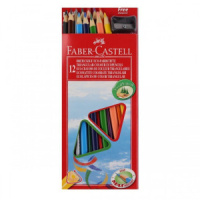 Карандаши цвет. 12цв Faber-Castell , трехгран., заточен., картон, европодвес, с точилкой