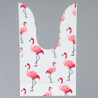 Мешок подар. ПВХ  с ушами 13*22см "Фламинго" 50шт/уп