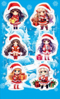 Наклейки новогодние "Аниме" 16*10см