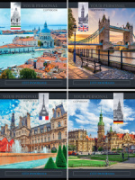 Тетрадь А5  96л кл. Проф-Пресс "Жемчужины Европы" белизна 100%