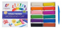 Пластилин 12цв 240гр. Классика, со стеком,  карт.упак.