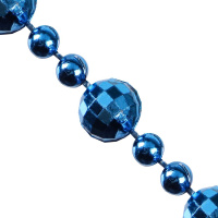 Бусы декоративные  2,7м, с шарами разных диаметров, синий