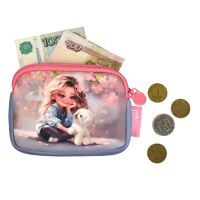 Кошелек для банкнот и монет Феникс+ "Блондинка с собачкой" 12*9*1,8см, неопрен, молния