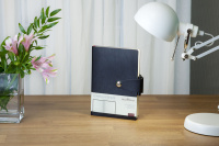 Ежедневник недат. А5 136л., мягк.пер., иск.кожа "Primavera. Черный" магнит.хлястик, ляссе