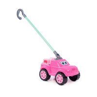 Каталка на палочке "Машинка Боби" розовый
