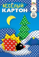 Картон цв. А4 6цв 6л + 1 сторона с рисунком "Полоски" мелованный, пл. 200 г/м, в папке