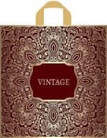 Пакет 44*42см (70мк) с петлевой ручкой "Золотой винтаж" ПВД