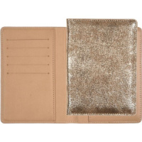 Обложка для паспорта из к/з Voyager 5 отд.д/визиток, золотая