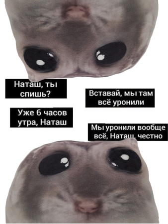 Мягкая игрушка 24см "Хомяк Мем"