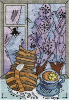 Набор  для вышивания крестиком 10*16,5см "Зима за окошком"