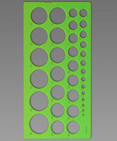 Трафарет пласт. окружностей 1-36мм