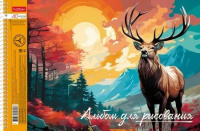 Альбом А4 40л гребень "Дикий мир России" пл. 100 гр/м, тисн., перфорация, 4диз.в блоке