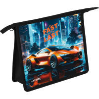 Папка д/тетрад. А5 (243x200x80) 1отд. молния сверху, пластик " Fast Or Last",3D