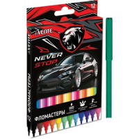 Фломастеры  12цв "deVENTE. Never Stop", вент.колпачок картон