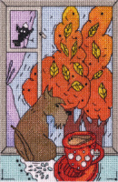 Набор  для вышивания крестиком 10*16,5см "Осень за окошком"