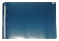 Скоросшив. пласт. А3 прозр. верх.  с перфорацией, синий, горизонт.