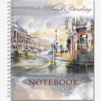 Тетрадь А5  96л кл  Lights of Petersburg, гребень, 4 диз.