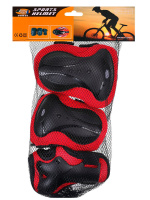 Набор защиты детский на 7-18лет, черно-красный