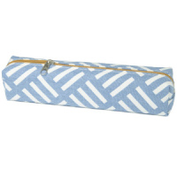 Пенал-косметичка (190*40*40) молния, ткань, "Забавный узор" синий