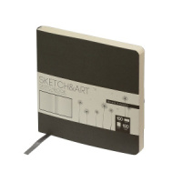 SKETCHBOOK SKETCH&ART BV, ORIGINAL,145х145 мм, 100 л., БЕЖЕВЫЙ 100 гр. В МЯГКОМ ПЕРЕПЛЕТЕ (СЕРЫЙ)