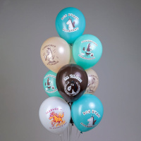 Набор шаров с рисунком 12" Символ года Лошадки 25шт/уп