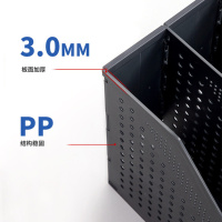 Накопитель д\бумаг верт. 2 отд. Deli 16.8*25.5*24.3см черный сборный