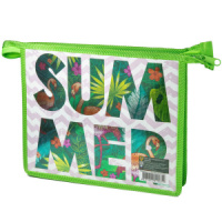 Папка д/тетрад. А5 (230*190*50) 1отд. молния сверху, метализир.картон "Каникулы"