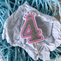 Свеча-цифра "4" Розовая принцесса