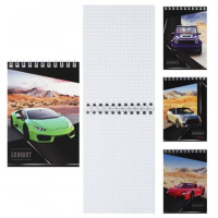 Блокнот А6  40л гребень "Премиальные автомобили" клетка