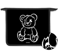 Папка д/тетрад. А5 (240*205*40) 1отд. молния сверху, пластик, фольга "Модный мишка"