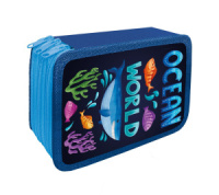 Пенал 3 отд. (190*105*60) молния, лам.картон, ткан.торец "Ocean road"