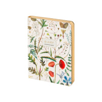 Ежедневник недат. А6 128л., кожзам, мягк.пер. "Flora. Луговые травы" ляссе