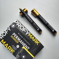 Маркер перманентный 2,0мм пулевидный золотой