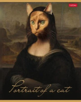 Тетрадь А5  96л кл. Hatber "Котошедевры" мат.лам., тисн., белизна 100%