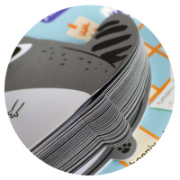 Бумага с липким краем  60л, фигурная "Енот"