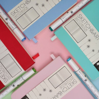 Скетчбук 145*145мм 100л., сшивка,100гр/м2, "SKETCHBOOK Sketch&Art. Zefir. Розовый" бежевая