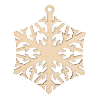 Заготовка деревянная Подвеска  7см "Снежинка"