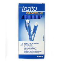 Ручка шариковая стираемая Tratto синяя, 0,7мм, 2 ластика