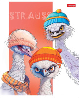 Тетрадь А5 48л кл. Hatber "Модные страусы" мат.лам., 5 диз.в блоке, белизна 100%