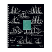 Тетрадь А5  96л кл. гребень Альт "Blueprint" глянц.лам., бел.100%