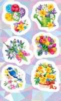 Наклейки детские 15*9см  "Цветы"